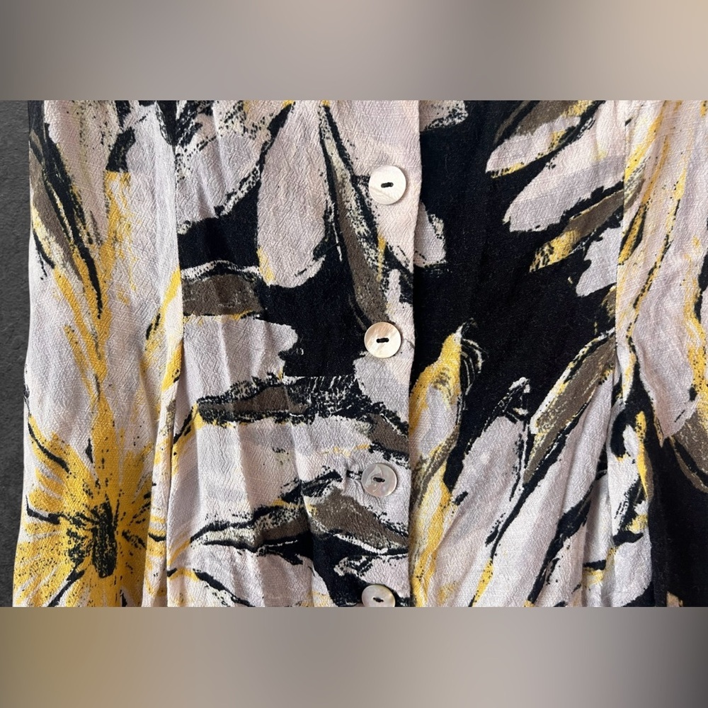 Free People Floral Tie-Shoulder Tropical Summer Mini Button Front Dress Size S - Picture 7 of 11